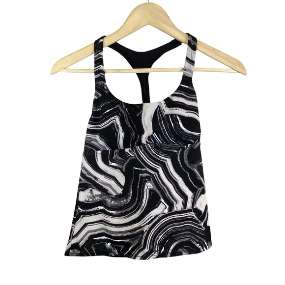 NIKE Women's Swim Tankini Swimwear Bra Top Swirl‎ Pool Beach Black Women's Small - Picture 1 of 4